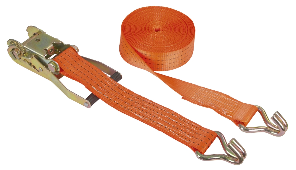 Ratelsjorband 2-dlg, oranje 50mm / 8m; sjorkracht 4000 kg