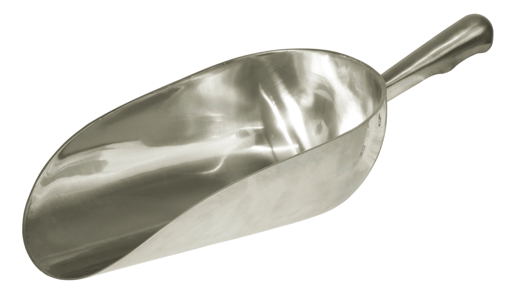 Feed scoop aluminium, round, 1600 g