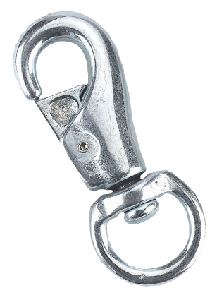 Spring snap hook with swivel round for chain