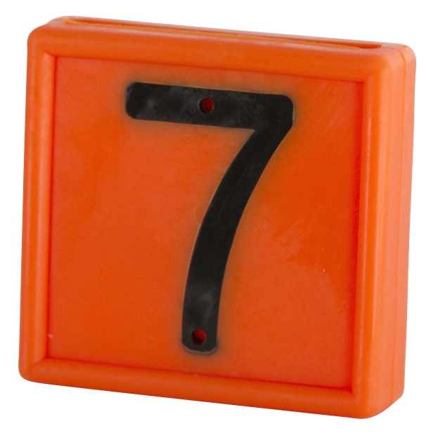 Nummerblok, 1-cijf., oranje om in te schuiven (9=6)