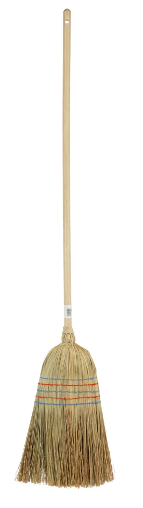 Rice Straw Broom 5-Seam with Painted Handle, 135cm