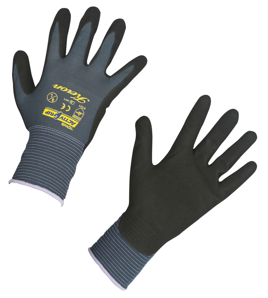 Glove ActivGrip Advance, nylon, nitrile coated, size 8