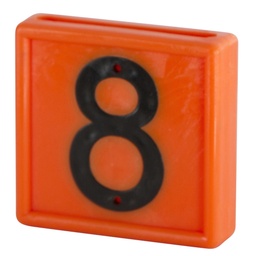 [KER_208468] Bloknummer , 1-cijf., oranje om in te schuiven (8)