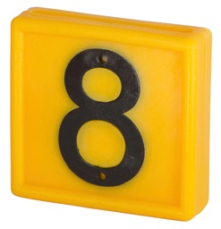 [KER_208488] Bloknummer 1-cijferig, geel om in te schuiven (8)
